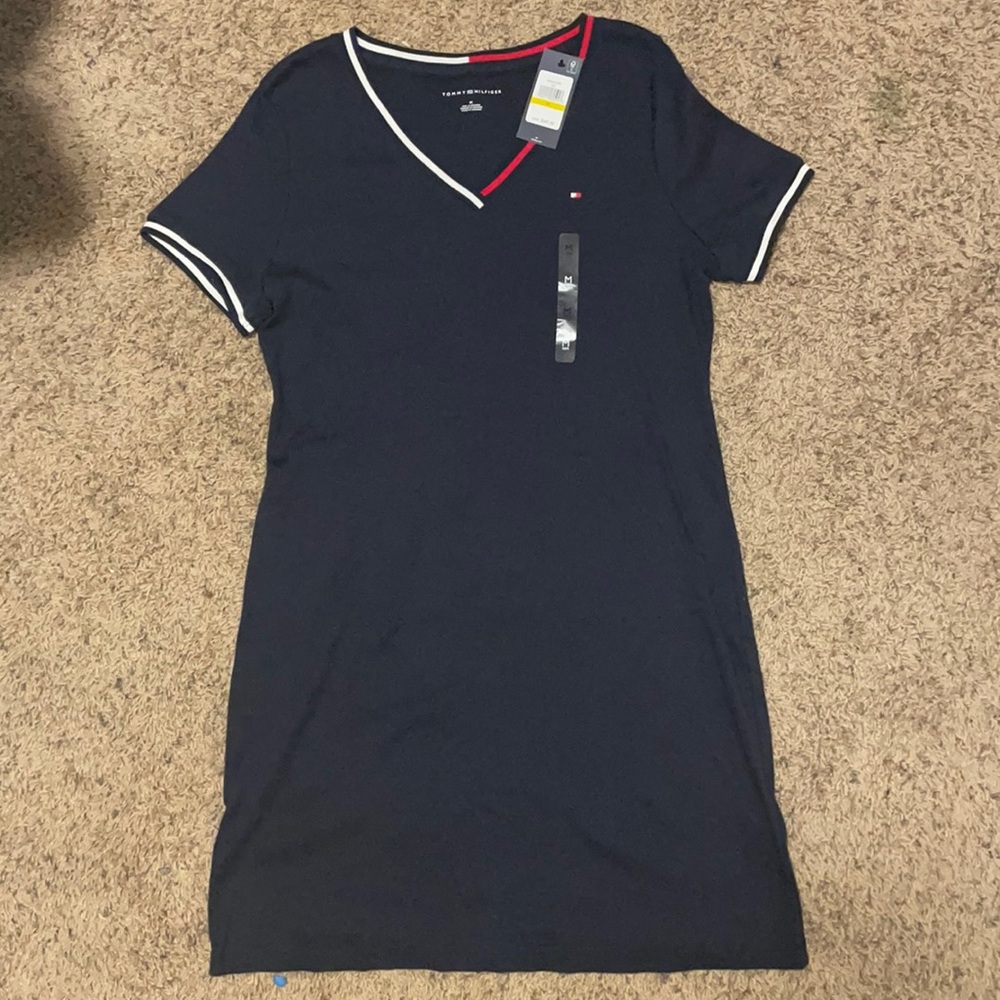 NWT Tommy Hilfiger Navy V Neck Dress